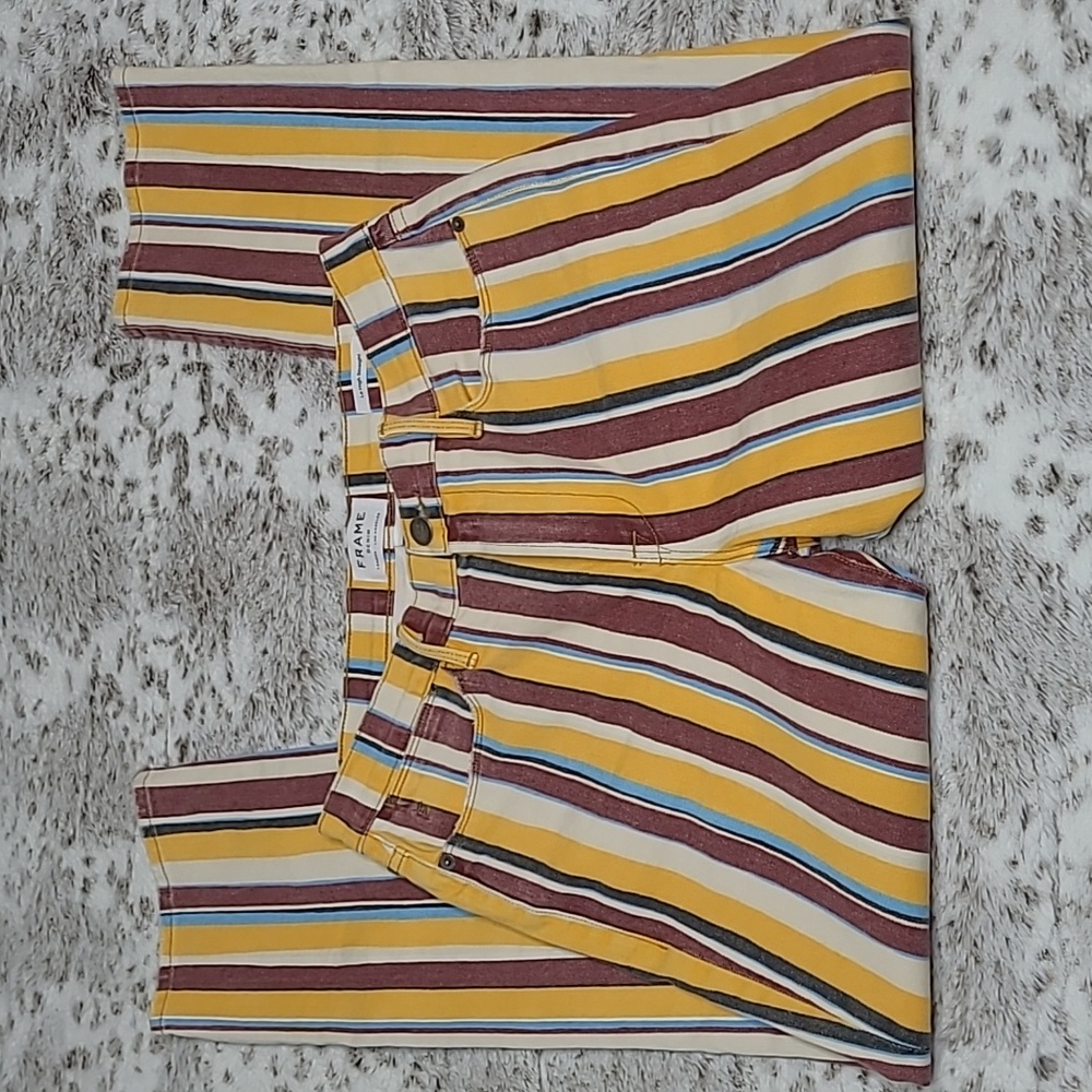 Frame Denim Women's Le High Straight Painterly Stripe Jeans, Size: 30